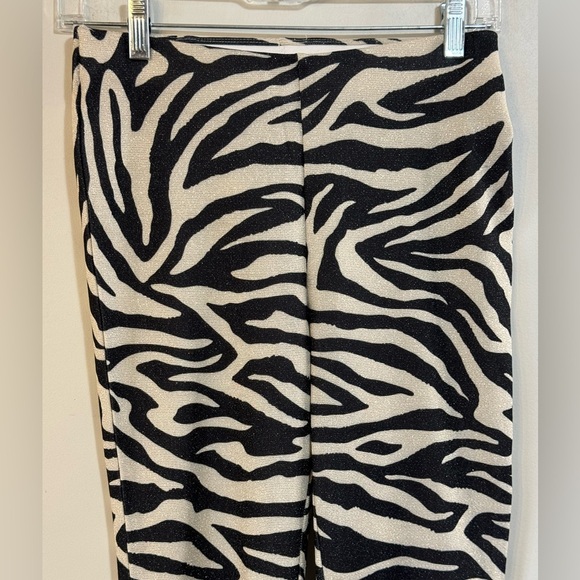 Women's Pull-on Zebra Print Bell Bottom Pants No Tags Measurements In Descr - Picture 2 of 7